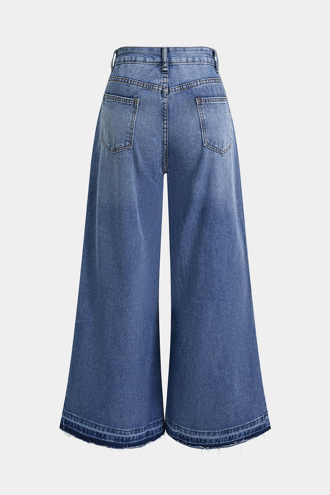 "Denim Contrast Wide Leg Jeans"
