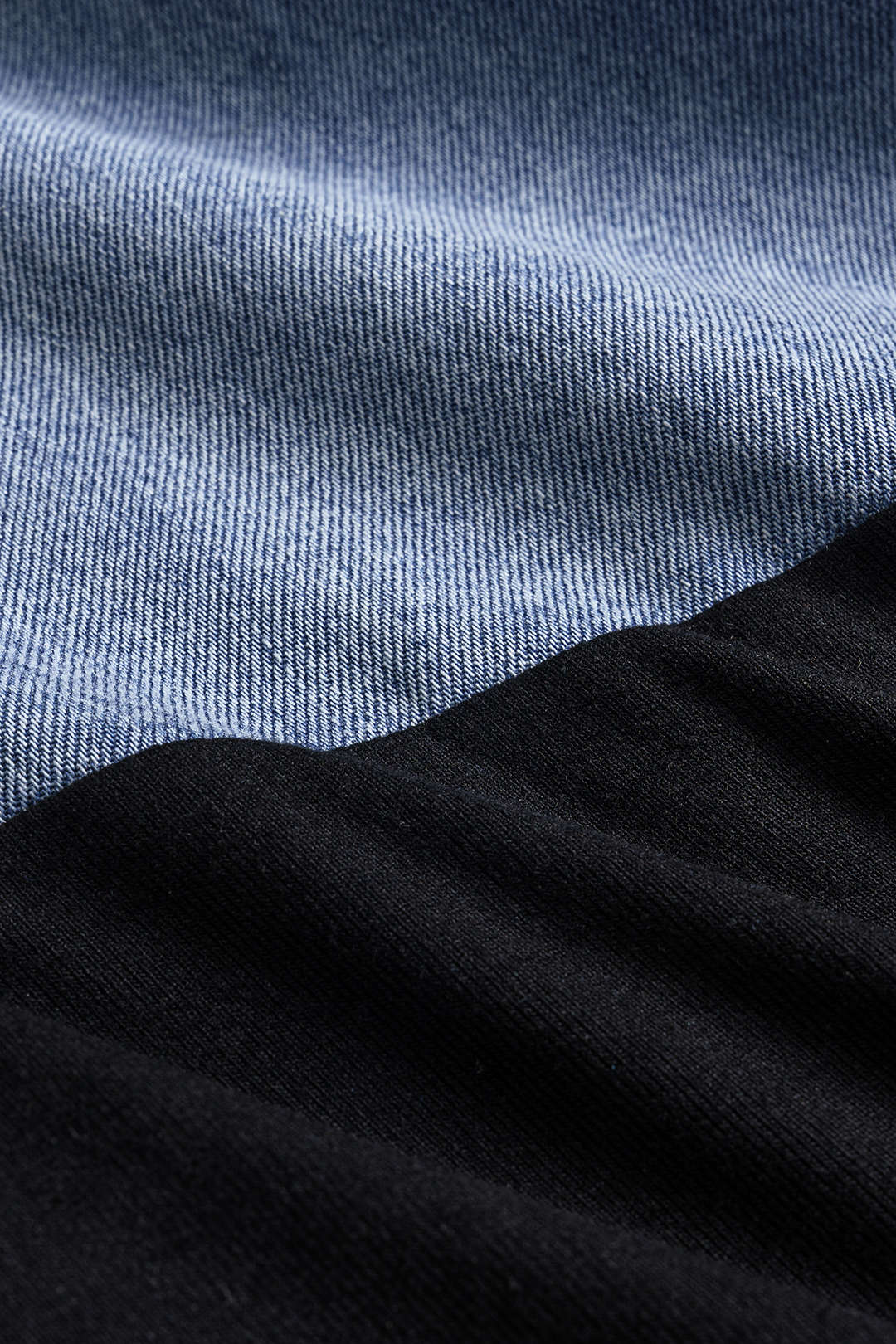 "Denim Drawstring Patchwork Crop Top"