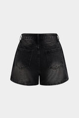 "Denim Button Pocket Shorts"