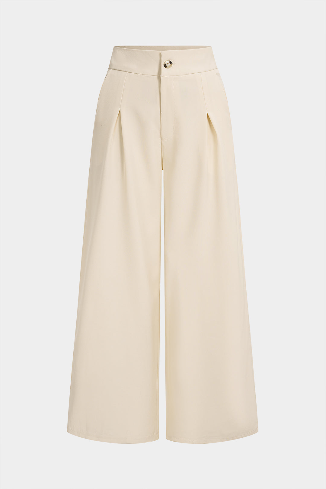 "Button Wide-Leg Pants"