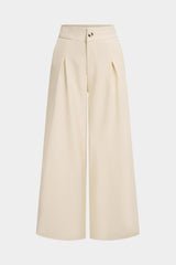 "Button Wide-Leg Pants"