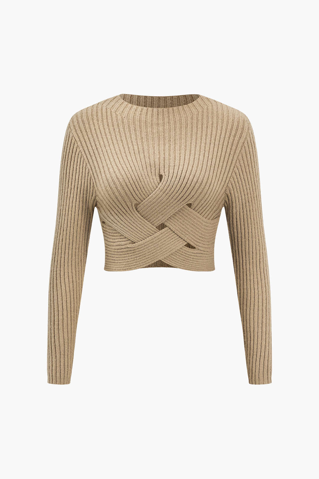 "Crossed Sweater Long-Sleeve Top"