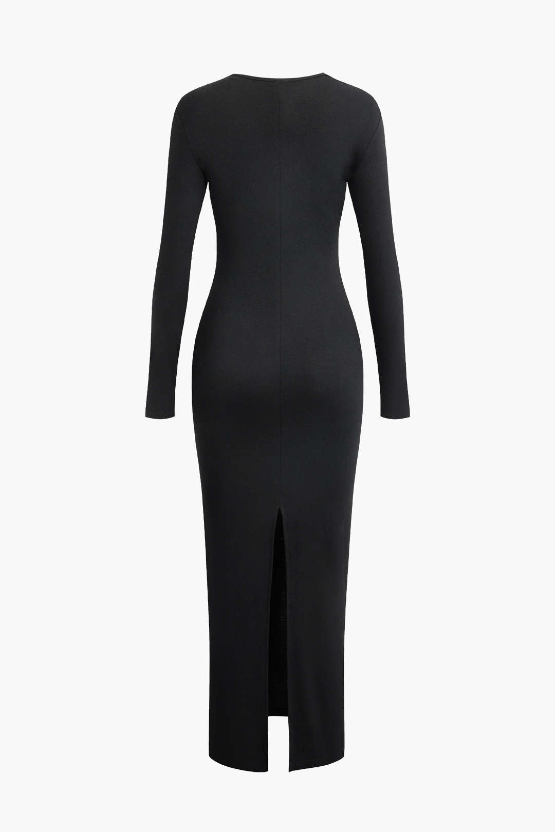 "Asymmetrical Neck Slit Maxi Dress"