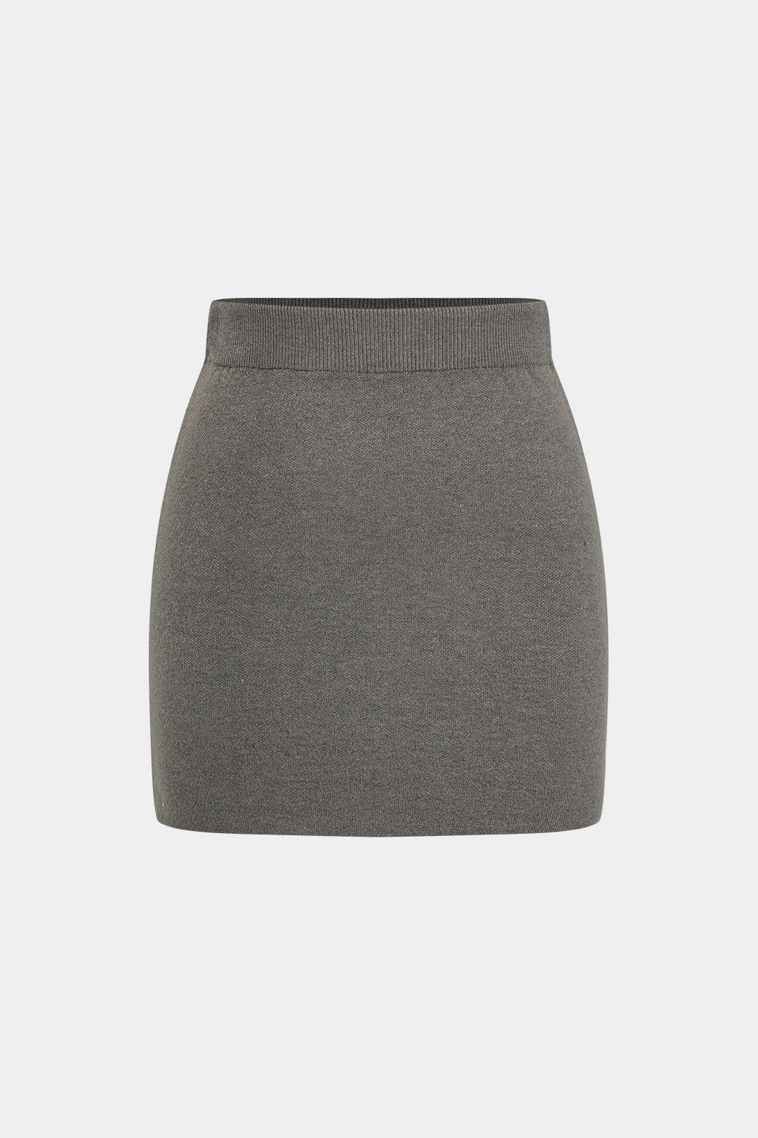 "Basic Solid Knit Mini Skirt"
