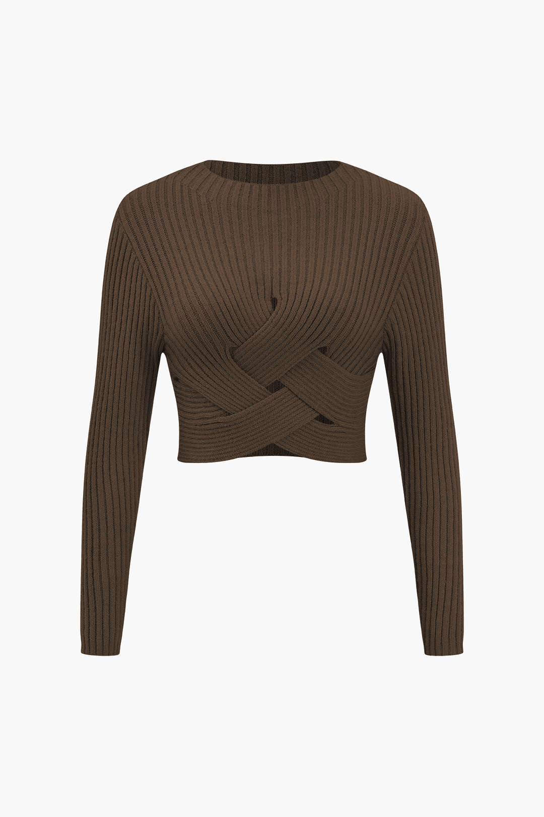 "Crossed Sweater Long-Sleeve Top"