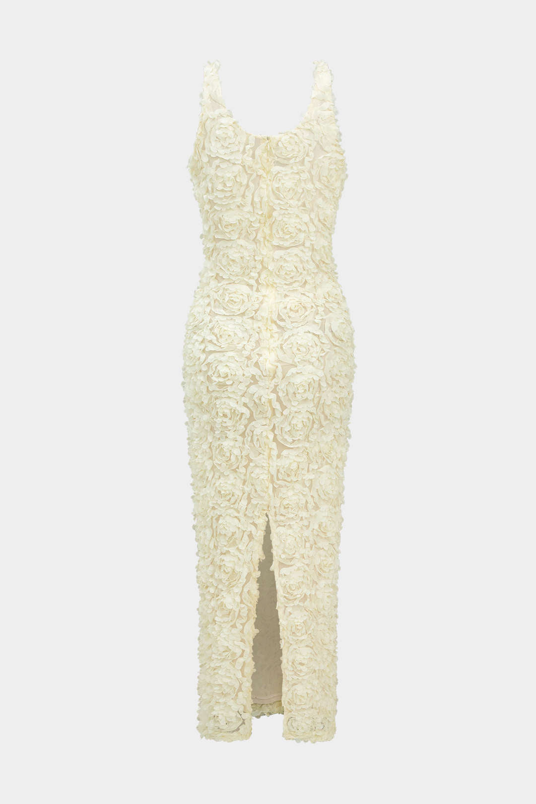 "Appliques V-neck Slit Maxi Dress"