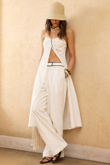 "Contrast Binding Pocket Pants"
