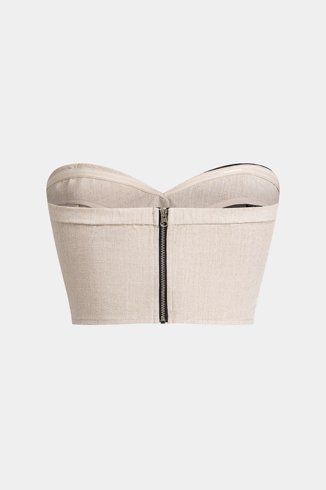 "Contrast Zipper Tube Top"