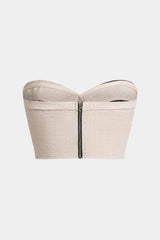 "Contrast Zipper Tube Top"