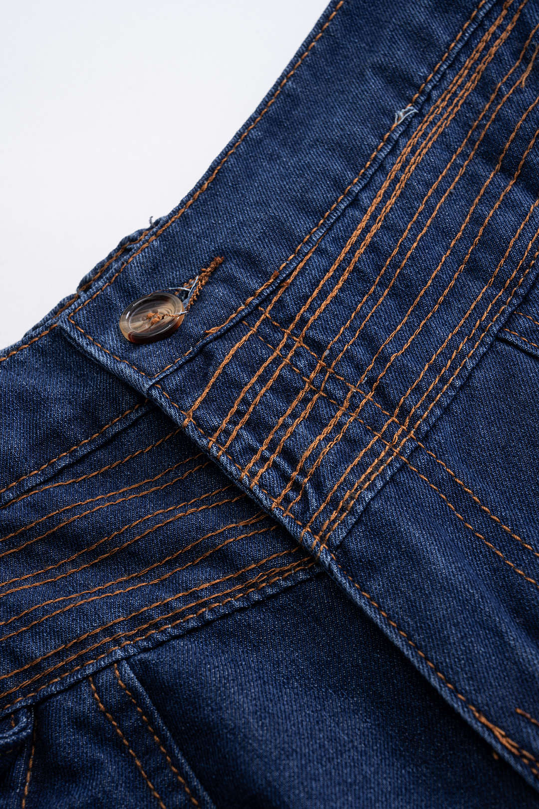 "Denim Button Short-Sleeve Shirt And Pocket Shorts Set"