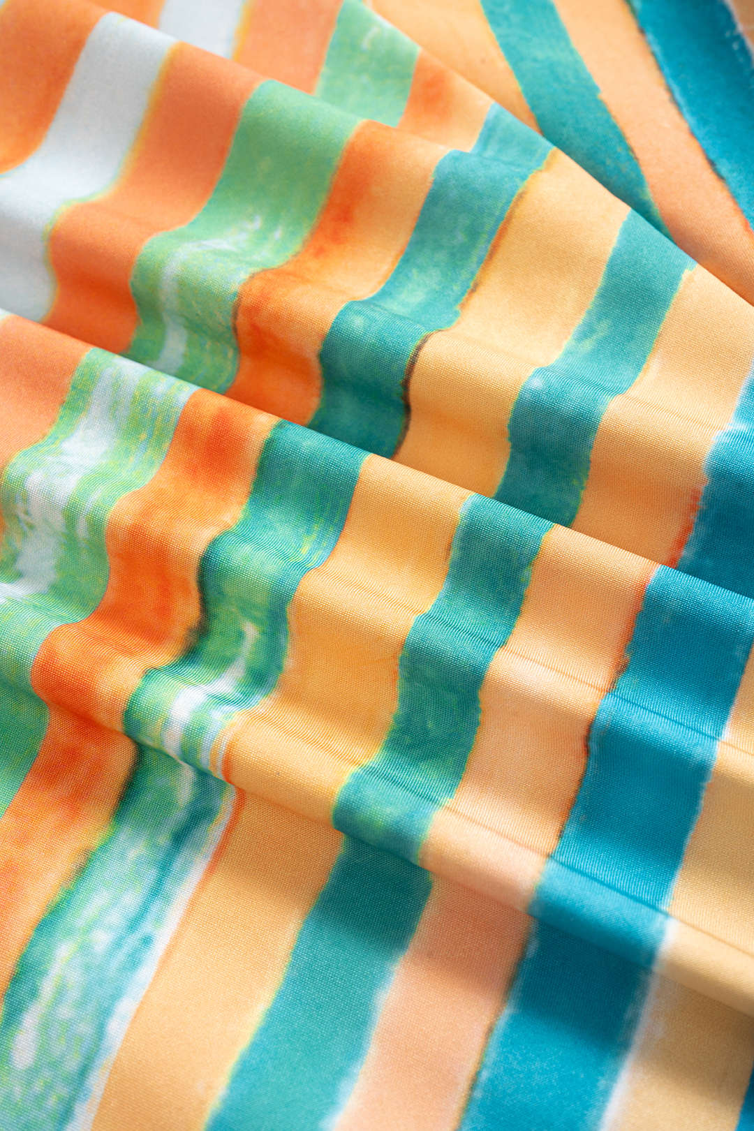 "Contrast Stripe Print Tie-Up Tank Top"