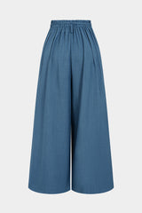 "3D Flower Tie-Up High Waist Wide Leg Pants"