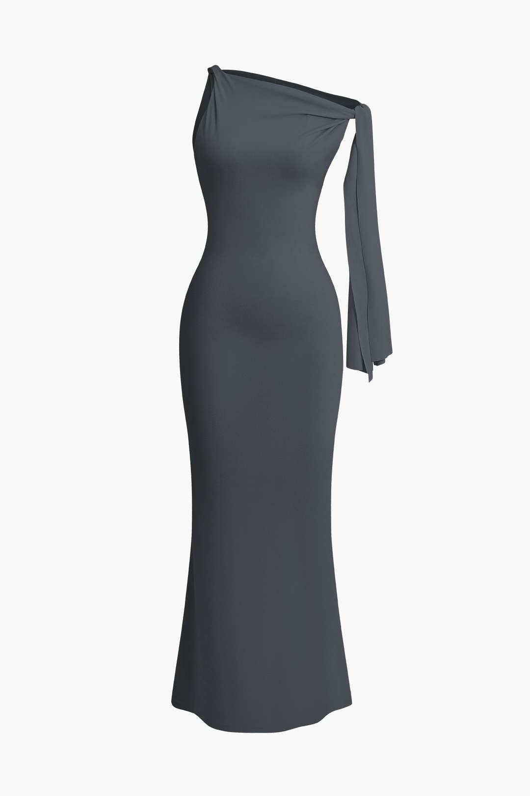 "Asymmetrical Twist Knot Mermaid Maxi Dress"