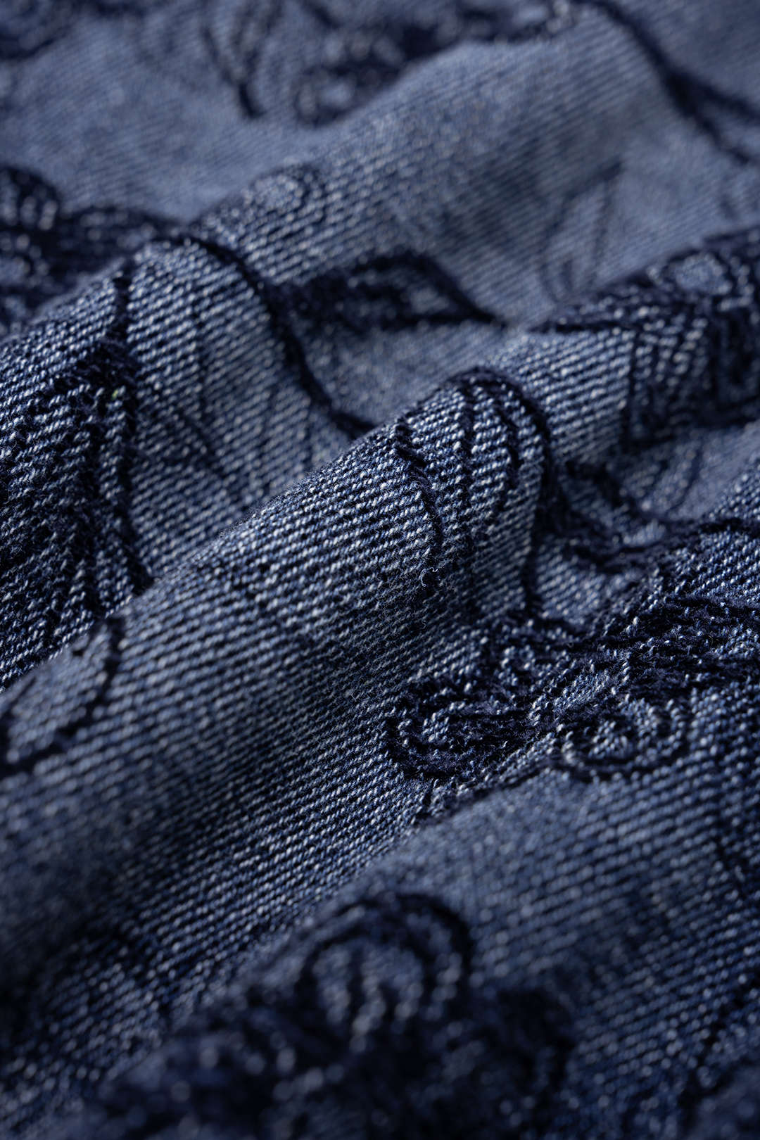 "Denim Floral Print Zipper Barrel Jeans"