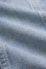 "Denim Button Frayed Vest"