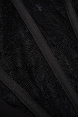 "Chiffon Patchwork Lace Corset Asymmetrical Ruched Sleeveless Mini Dress"