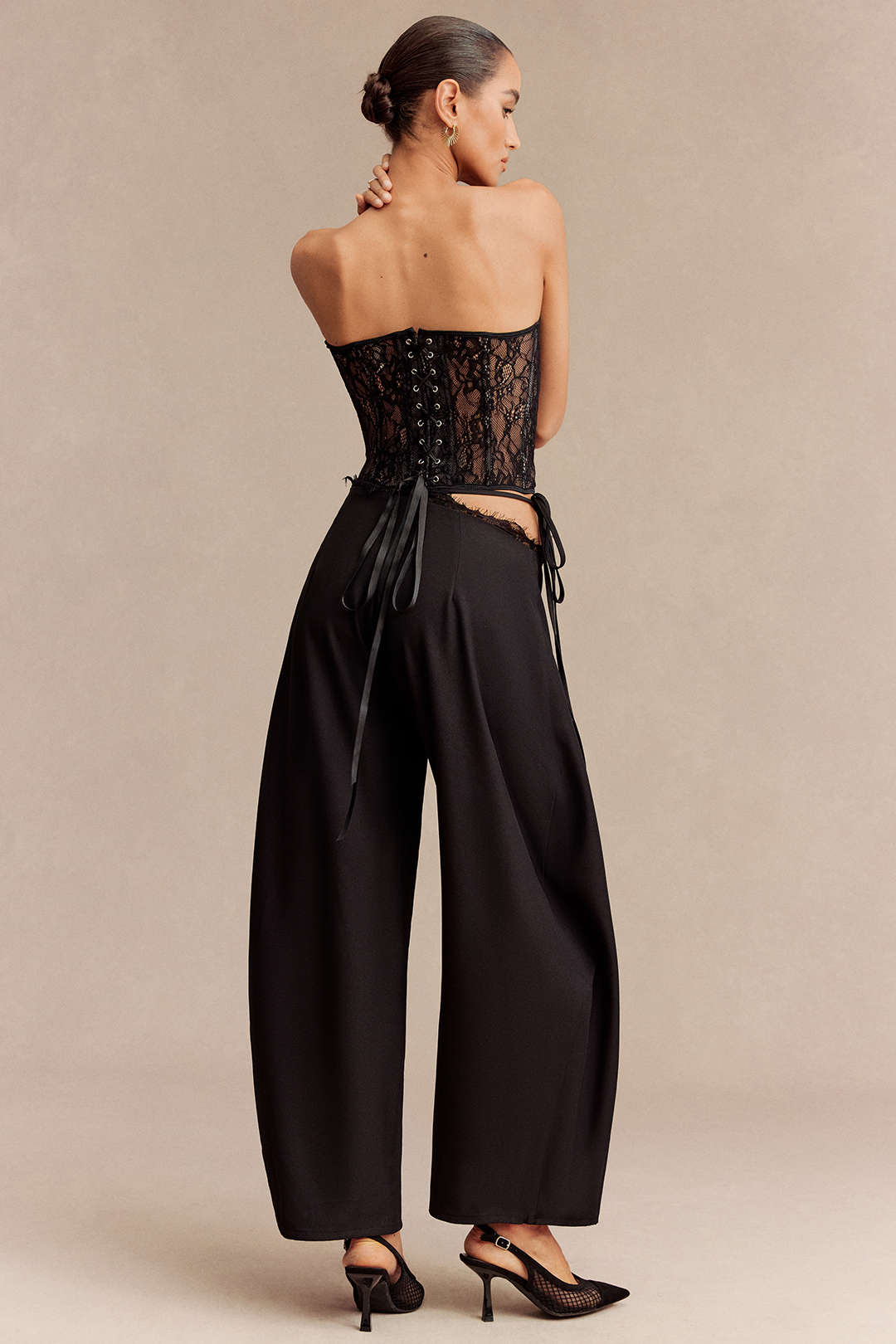 "Bustier Backless Tie Corset Top"