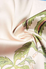 "Coconut Palm Stripes Print Satin Wide Leg Pants"