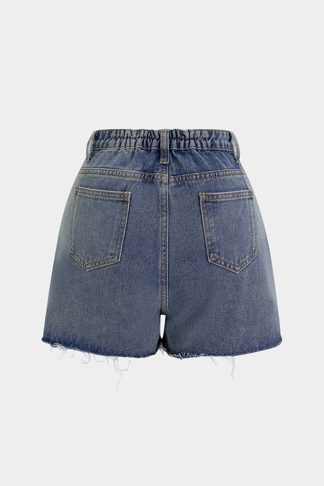 "Denim Frayed High Waist Skirt"