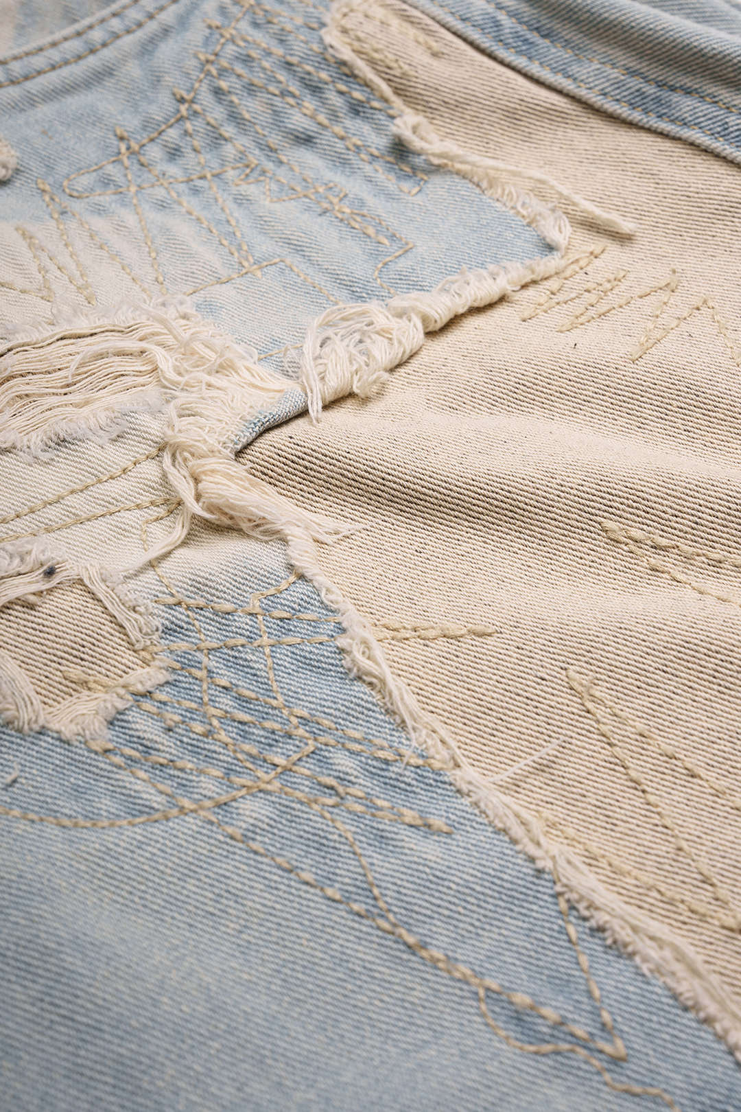 "Denim Asymmetrical Frayed Seamdetail High Waist Shorts"
