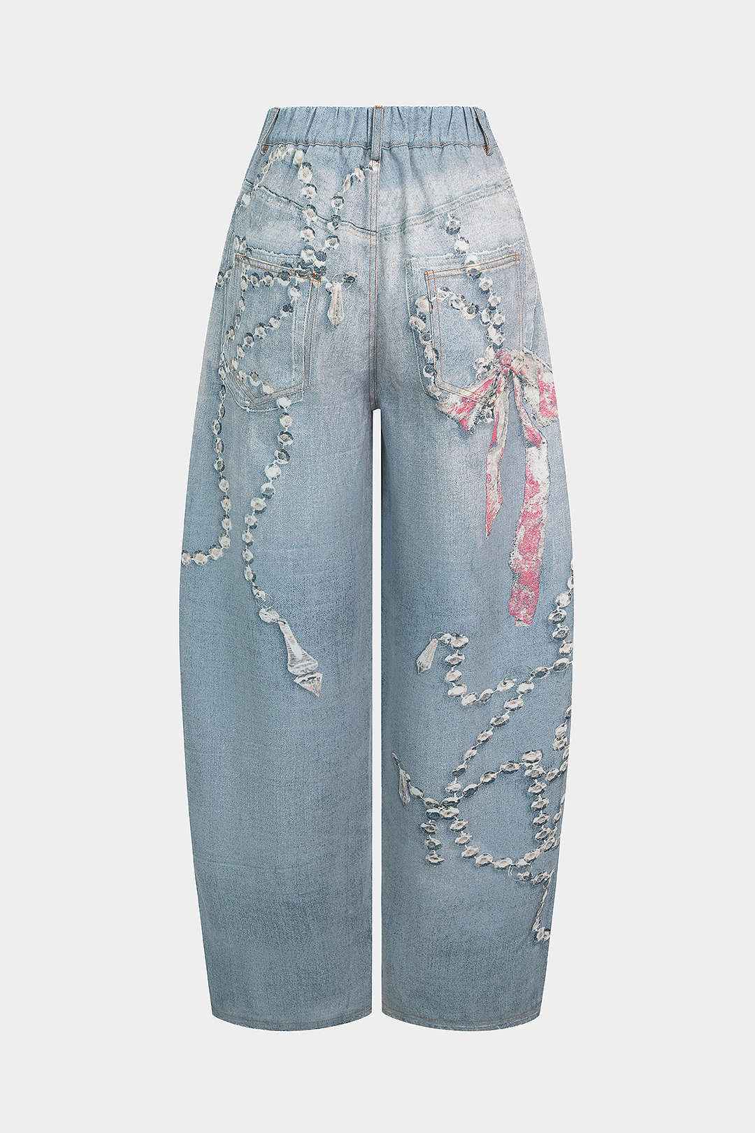 "Artistic Print High Waist Wide Leg Pants"