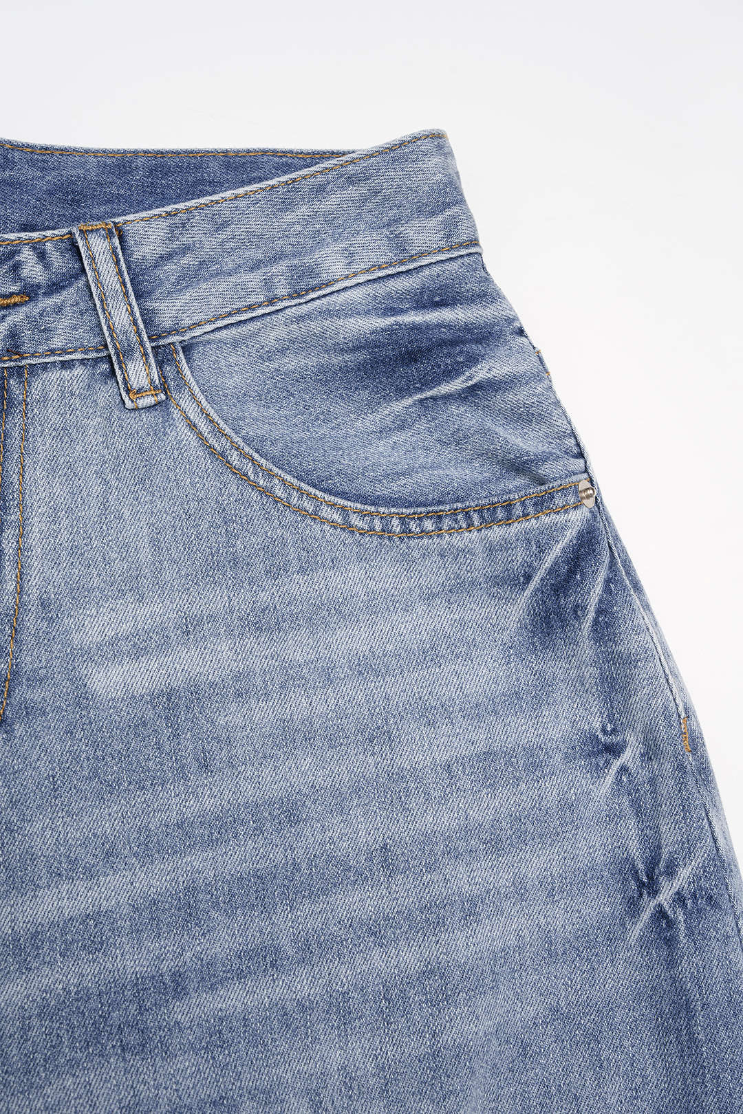 "Denim High Waist Wide Leg Jeans"