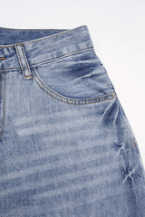 "Denim High Waist Wide Leg Jeans"