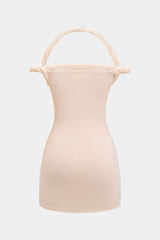 "Braided Twist Halter Neck Mini Dress"