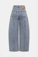 "Denim Metallic Decor Wide Leg Jeans"