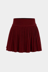 "Basic Knit Pleated Skirt"
