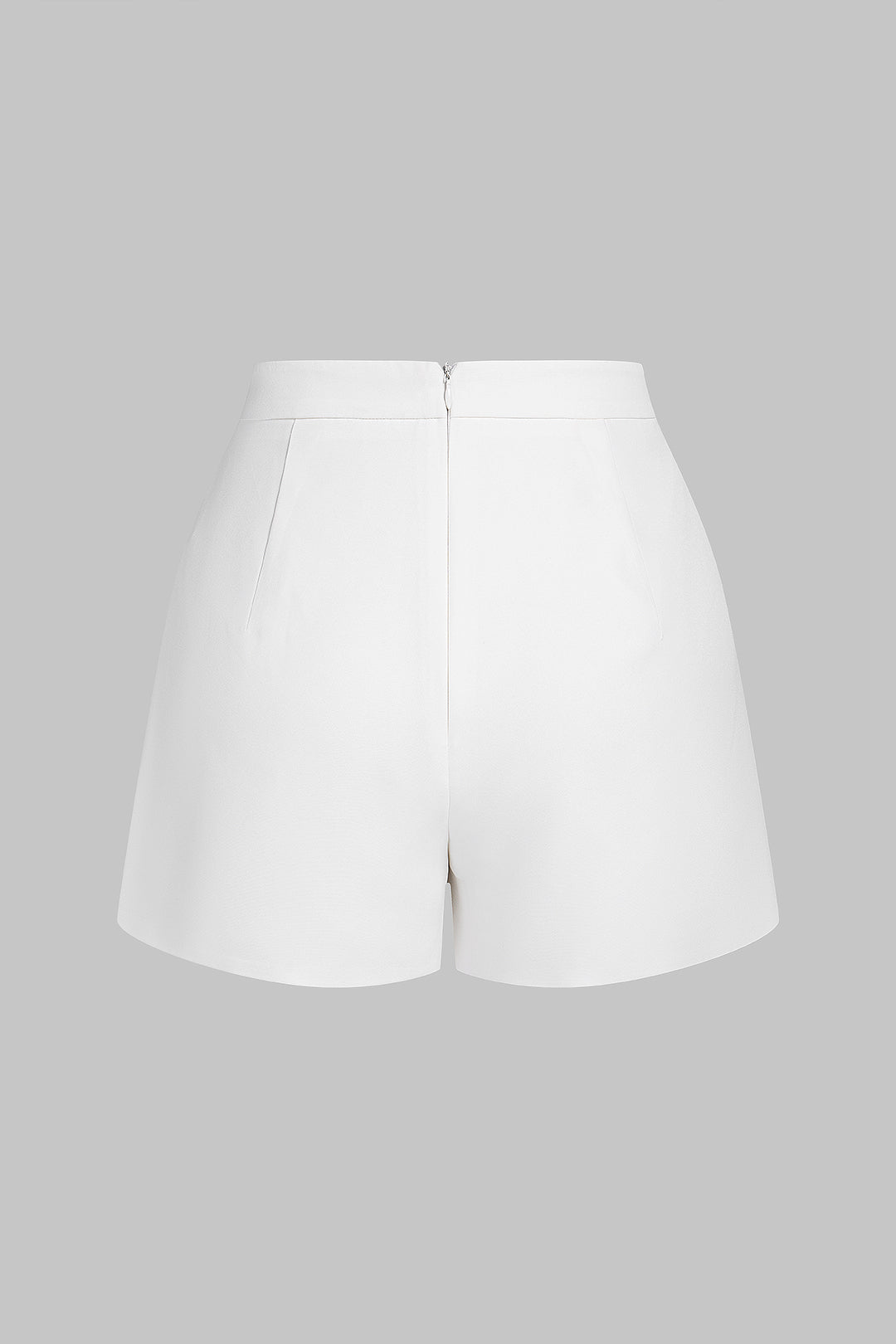 "Asymmetrical Button Zipper Shorts"