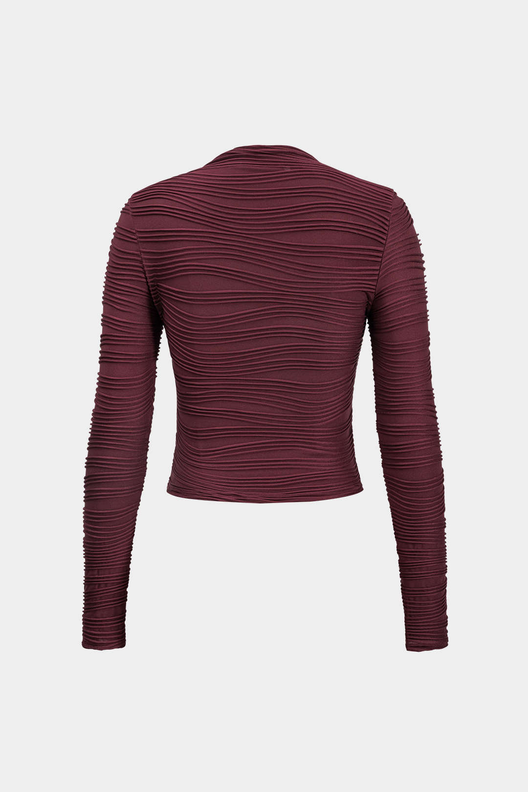 "Basic Textured Long-Sleeve Top"