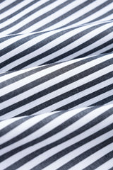 "Contrast Stripes Print Asymmetrical Ruched Sleeveless Midi Dress"