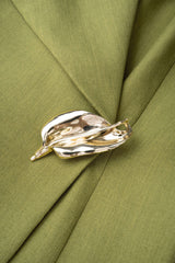 "Asymmetrical Lapel Metallic Button Short-Sleeve Shirt"