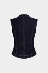 "Denim Button Tank Top"