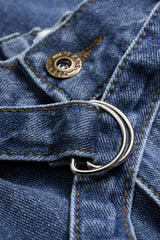 "Denim Belted Pocket Shorts"