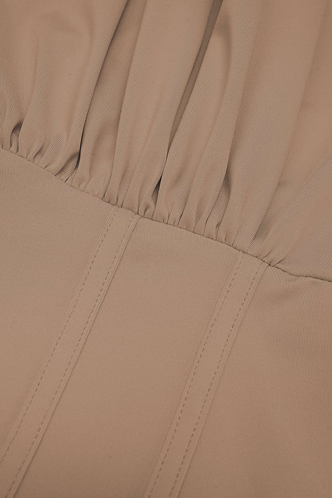 "Asymmetrical Ruched Corset Zipper Long-Sleeve Bodysuit"