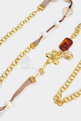 "Alloy Irregular Pendant Beaded Necklace"
